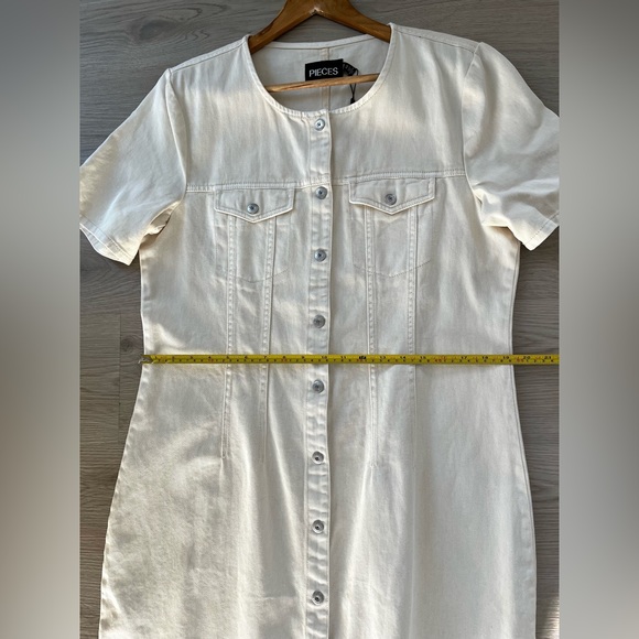 NWT PIECES Denim Mini Dress XL - Picture 4 of 9